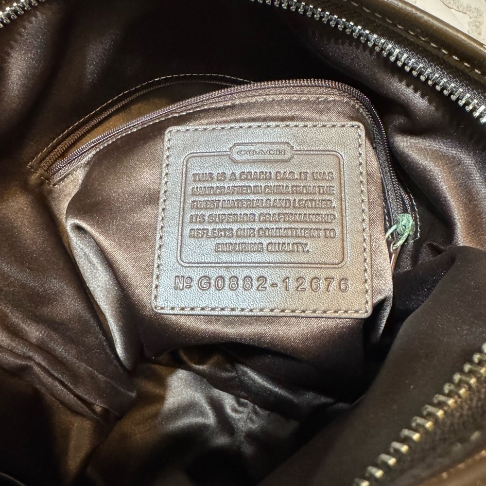 Coach Dark Brown Signature Shoulder Bag - Picture 4 of 5